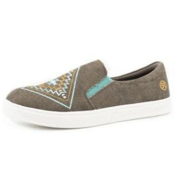 Roper Canvas Embroidered Aztec Slip On Shoe Women's 7 - Picture 1 of 10